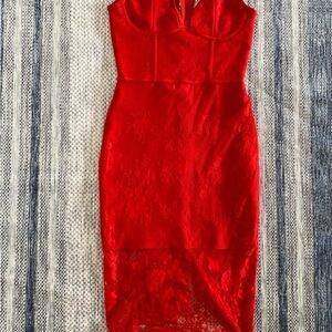 Elegant Red Lace Dress